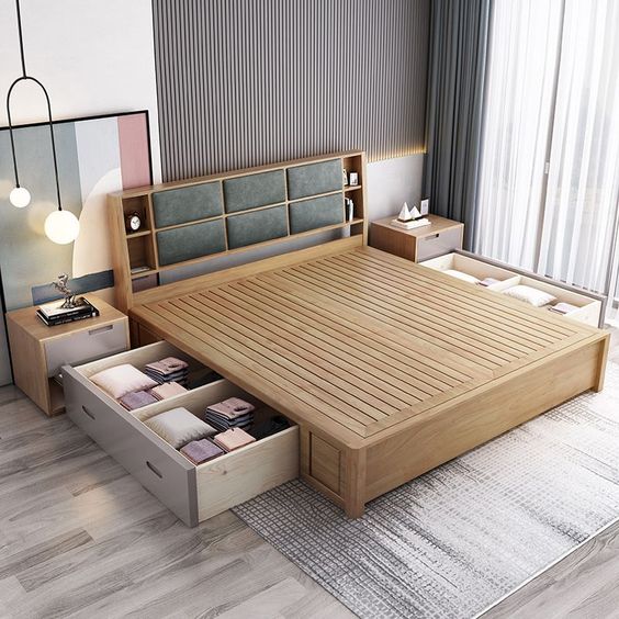 A queen bed can be as fancy or as plain as its owner wants it to be.jpg