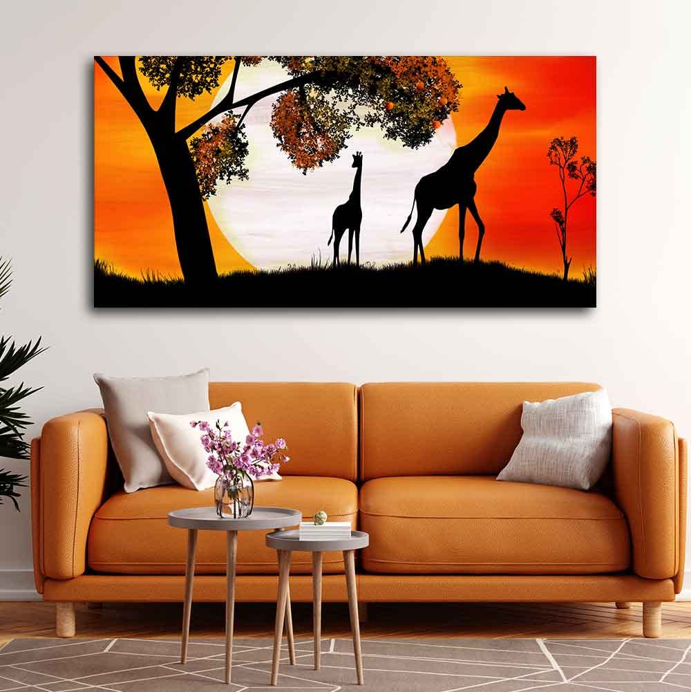 Moon light Antelope Wall Canvas Art