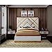 Polished Gold Bedframe Design-Cream Polished Gold Bedframe Design-Cream